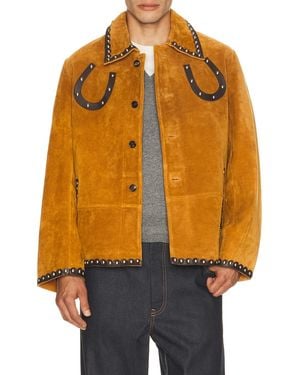 Bode Suede Carson Jacket - Orange