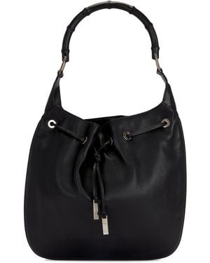 Gucci X Tom Ford Bamboo Drawstring Shoulder Bag - Black