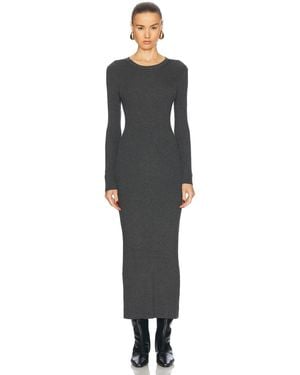 Enza Costa Silk Sweater Rib Crew Dress - Black