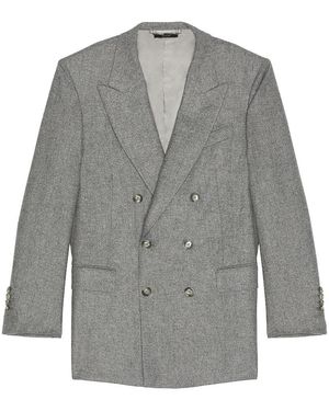Tom Ford Traditional Flannel Double Breasted Jacket - Gray