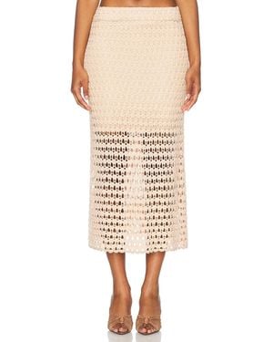 Zimmermann Tallow Crochet Midi Skirt - Natural