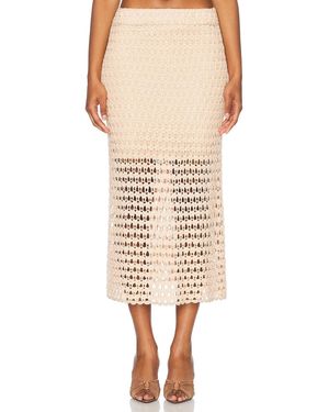 Zimmermann Tallow Crochet Midi Skirt - Natural