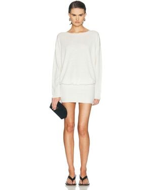 ÉTERNE Boatneck Mini Dress - White