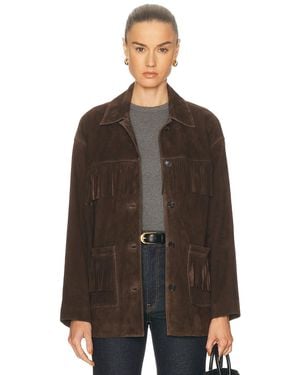 Nili Lotan Foudre Fringe Suede Jacket - Brown