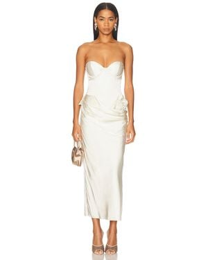 LPA Ilaria Corset Midi Dress - White
