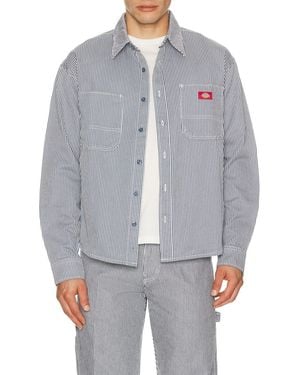 Dickies Hickory Long Sleeve Work Shirt - Gray