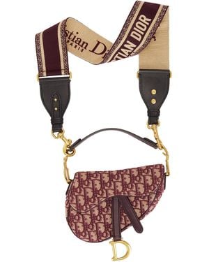 Dior Oblique Mini Saddle Bag - Red
