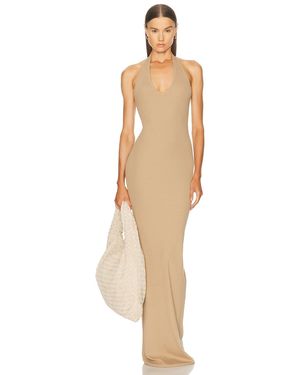 ÉTERNE Halter Maxi Dress - Natural