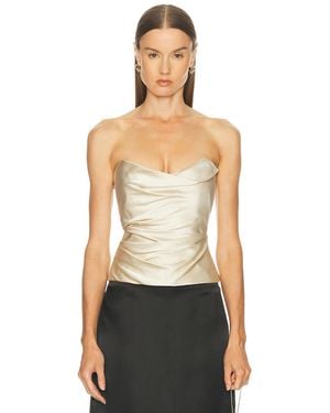 The Sei Cowl Bustier Top - White