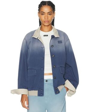 Miu Miu Twill Old Panama Reversibile Jacket - Blue