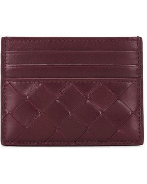 Bottega Veneta Intrecciato Credit Card Case - Purple