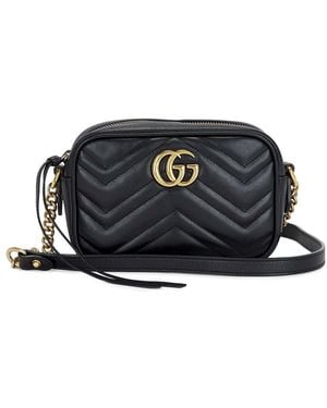 Gucci Mini Gg Marmont Shoulder Bag - Black