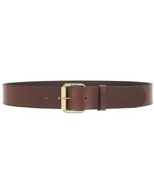 Barbour Contrast Leather Belt - Brown