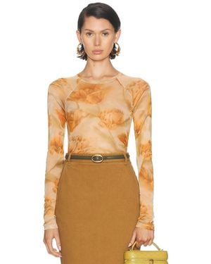 Saint Laurent Long Sleeve Top - Orange
