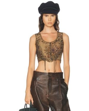 Ralph Lauren Floral Tapestry Gobelin Sleeveless Blouse - Black
