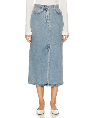 Loulou de Saison Rona Denim Long Skirt - Blue