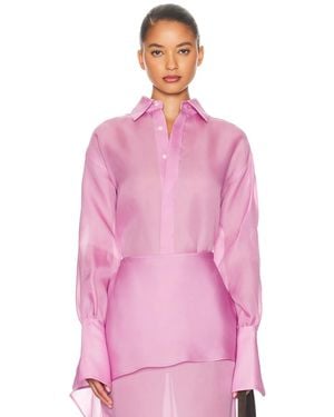 Helsa The Silk Gazar Shirt - Pink