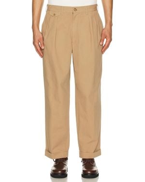 Beams Plus 2 Pleats Pants Twill - Natural