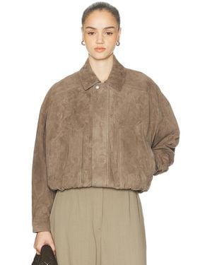 Arma Frederica Suede Bomber Jacket - Brown