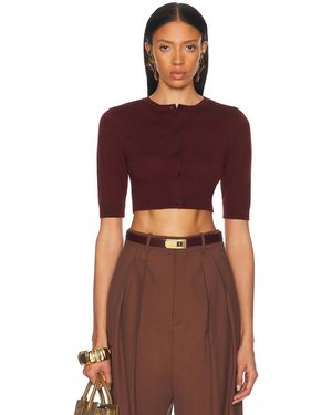 Saint Laurent Cropped Cardigan - Red
