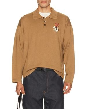 Bode Cowboy Applique Polo - Blue