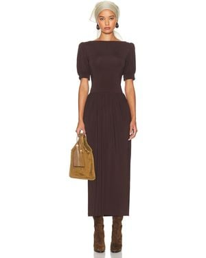 Helsa The Simone Tie Back Jersey Dress - Brown
