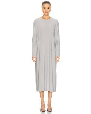 Norma Kamali X Lifestyle Oversized Long Sleeve Midcalf Dress - Gray