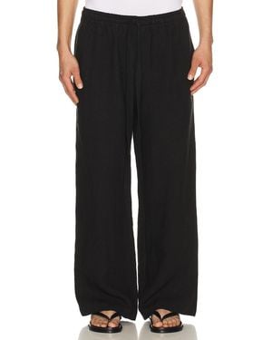 Commas Wide Leg Linen Pants - Black