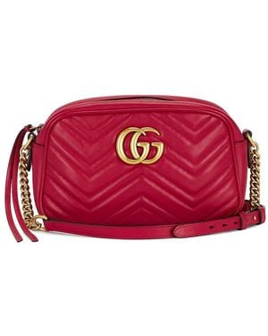 Gucci Mini Gg Marmont Shoulder Bag - Red