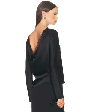 Leset Barb Lace Low Back Top - Black