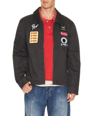 Pop Trading Co. Full Zip Worker Jacket - Gray