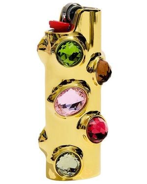 Edie Parker Gemstoned Lighter Case - Metallic