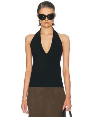 St. Agni Fine Merino Halter Top - Black