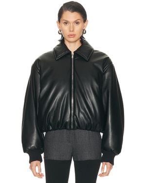 Acne Studios Onnea Crop Faux Leather Jacket - Black