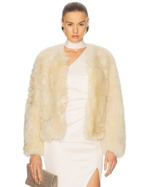 Tom Ford Shearling Collarless Jacket - Natural