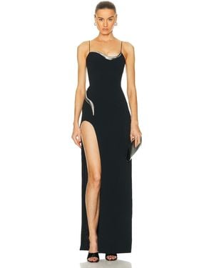 David Koma Metal Tube One Strap Gown - Black