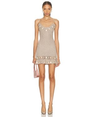 Mirror Palais 3D Flower Mini Dress - Natural