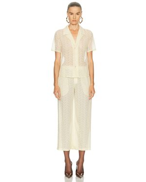 Saint Laurent Short Sleeve Jumpsuit - White