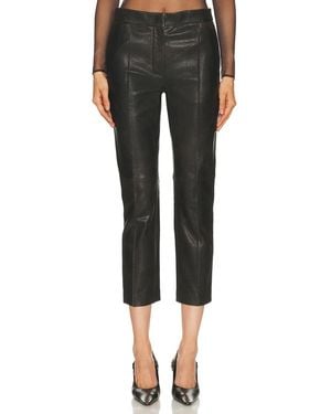 Alex Perry Crop Leather Trouser - Black
