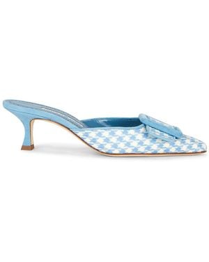 Manolo Blahnik Maysalebi 50 Mule - Blue