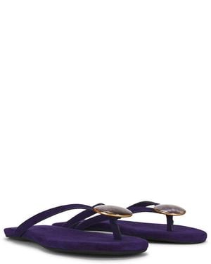 Christopher Esber Aura Quartz Suede Flip Flop - Blue