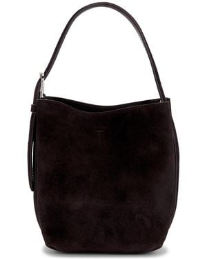 TOTEME Petite Belted Suede Tote Bag - Black