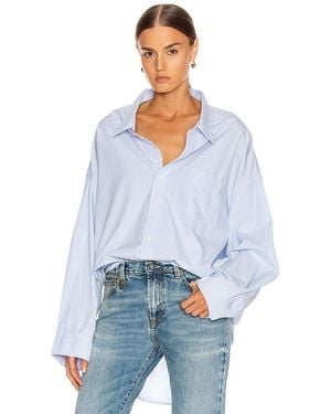 R13 Drop Neck Oxford Shirt - Blue