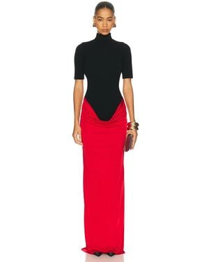 Burc Akyol Contrast Caryatid Dress - Red