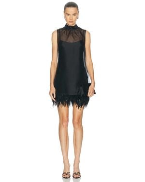 STAUD Albee Silk Mini Dress - Black