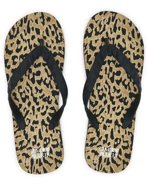 Wacko Maria Hayn Leopard Beach Sandals - Black