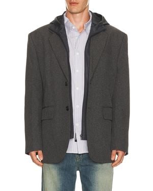 we11done Hood Detachable Blazer - Black