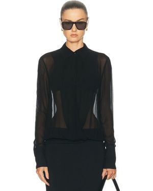 ÉTERNE Vivi Viscose Georgette Blouse - Black