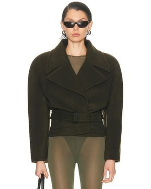 Stella McCartney Brushed Wool Short Coat - Green