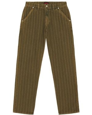 Pleasures Rail Stripe Work Pants - Green